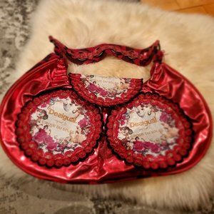 Desigual Cirque du Soleil Red Foil Shoulder Bag